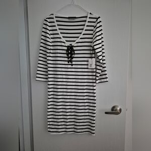 Hatch Black and White Striped Dress